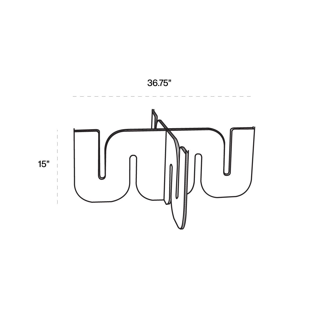 Wave Table dimensions line art