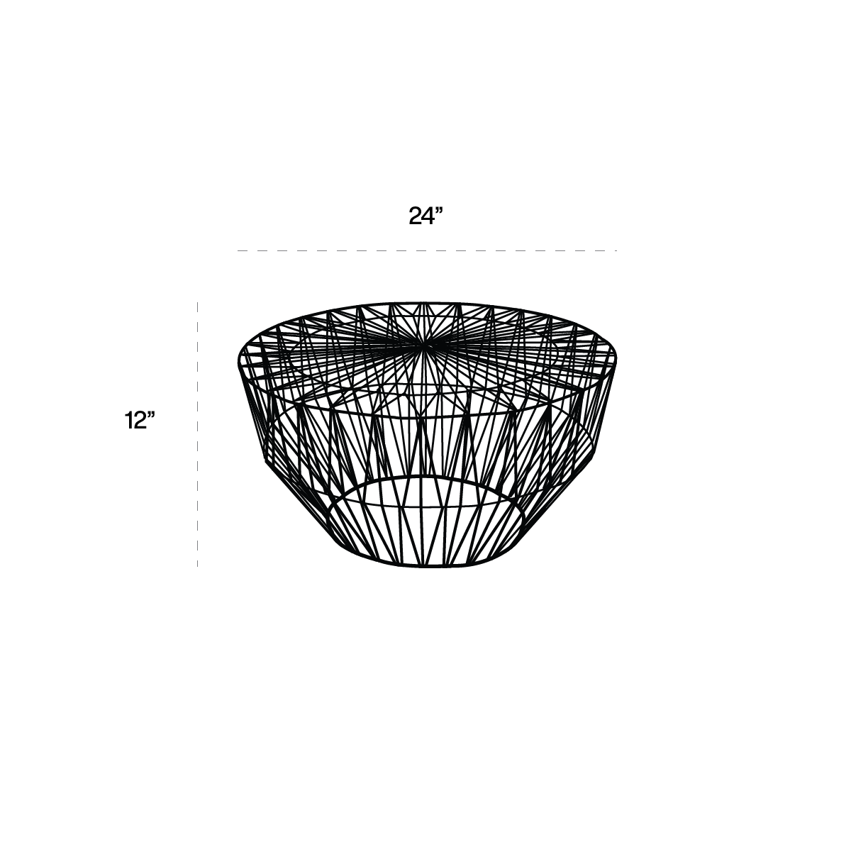 Drum Table dimensions line art