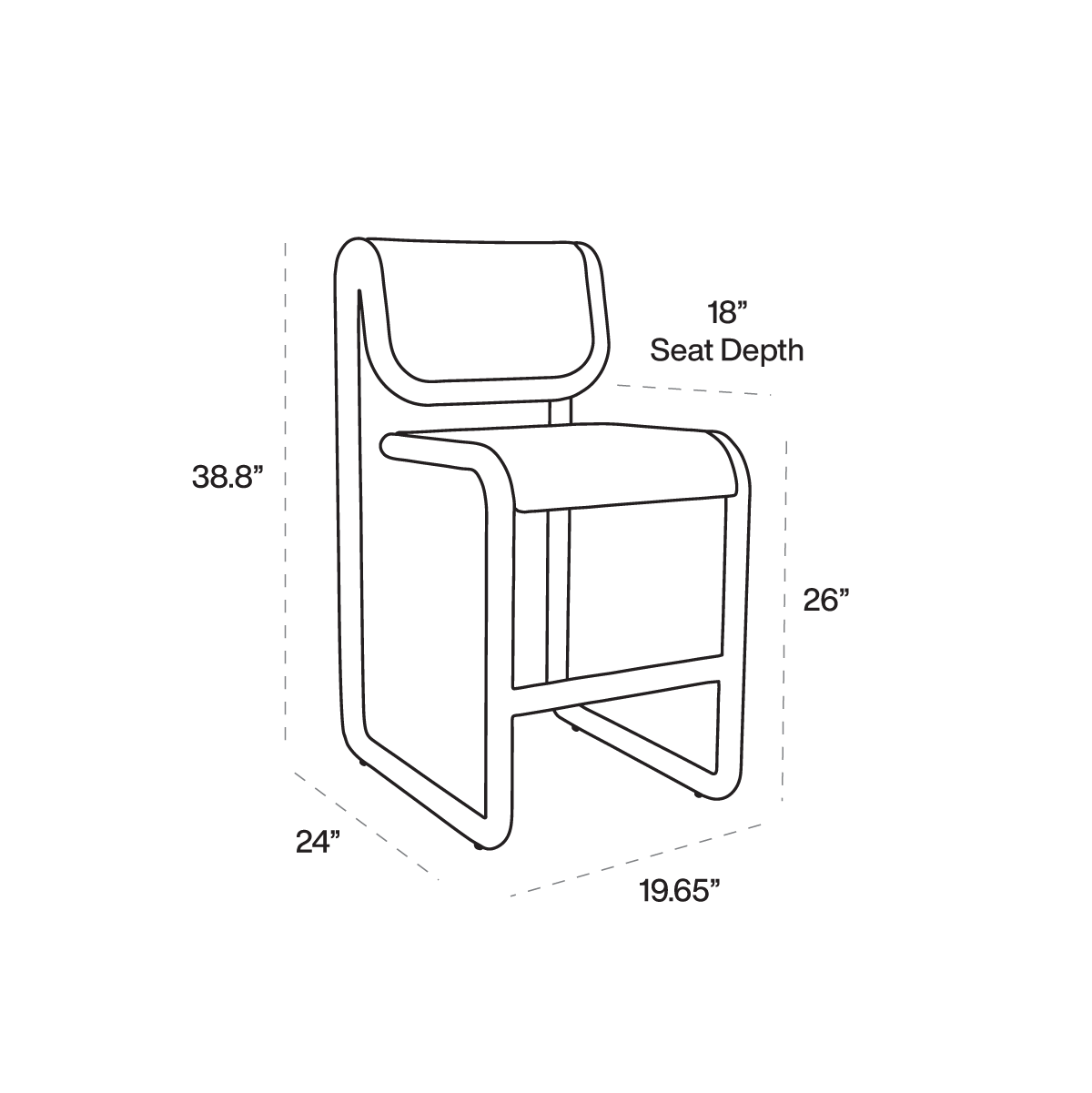 Tube Counter dimensions line art