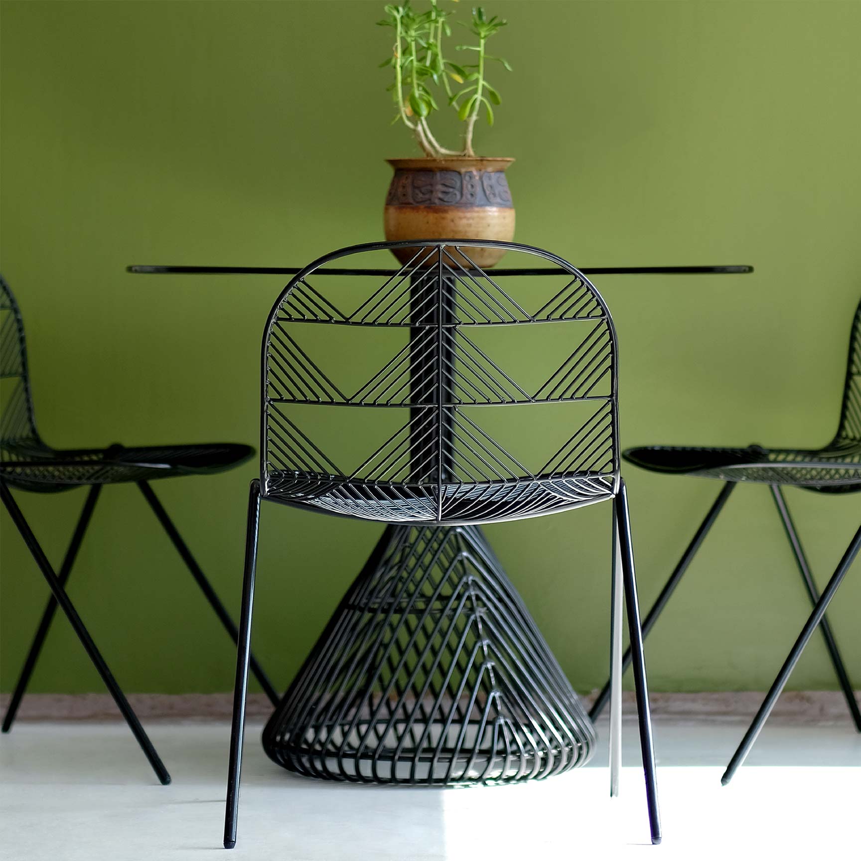 Betty Dining Chairs shown with Bistro Table in Black color finish