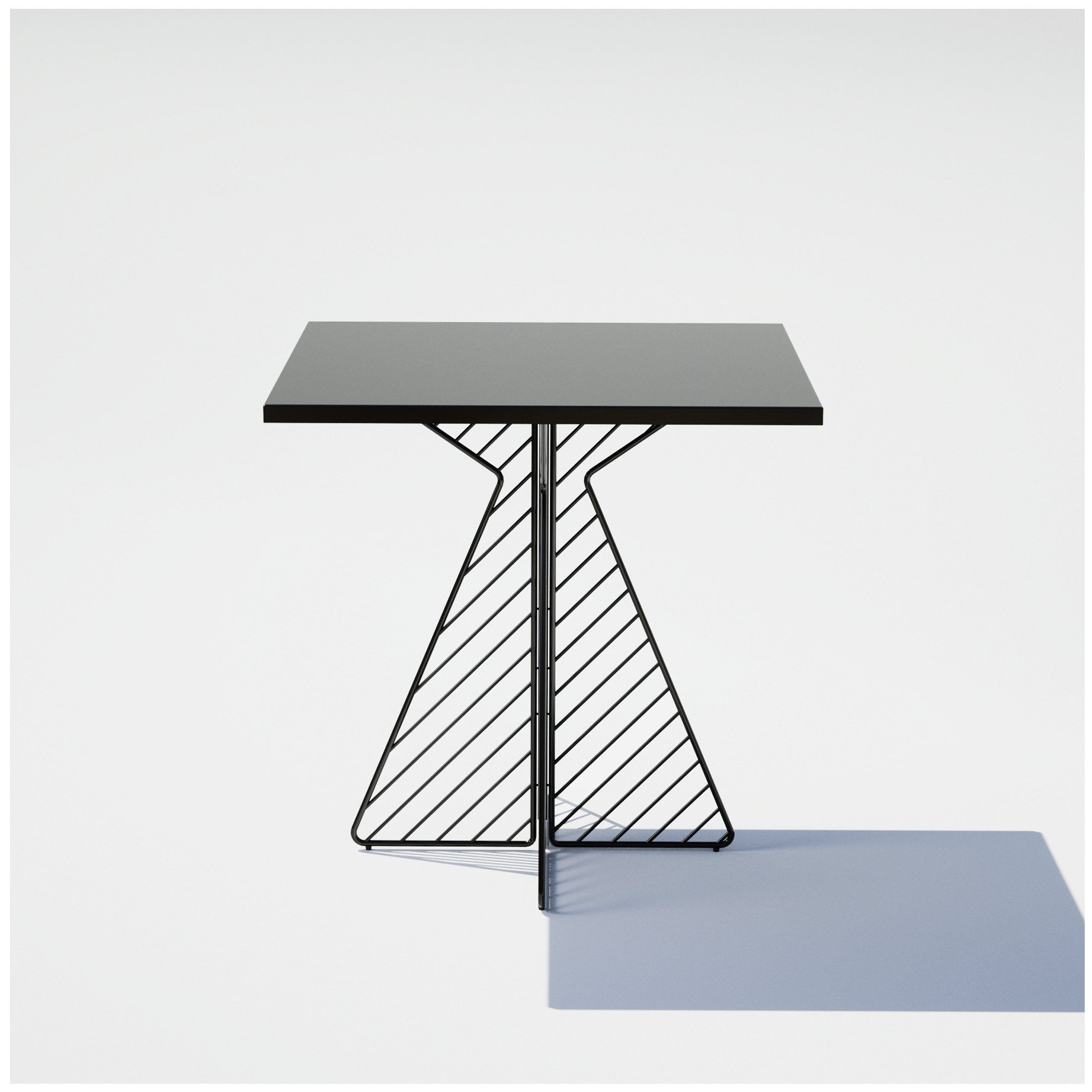 THE CAFE TABLE / 天然木シリーズ Black Steel トライアングル