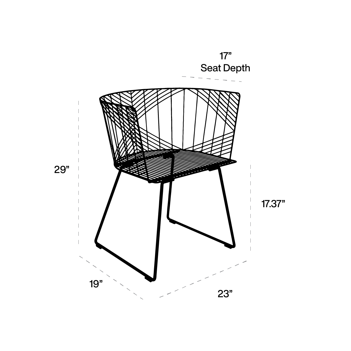 Captain Chair dimensions line art