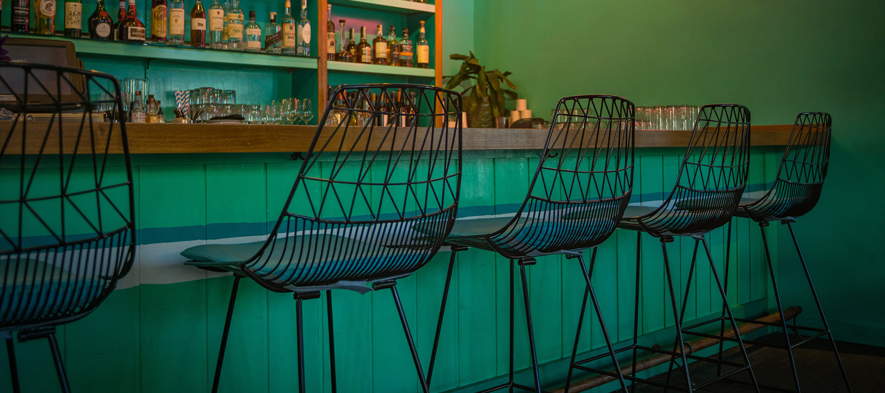 Lucy Barstools shown in Restaurant Bar top area