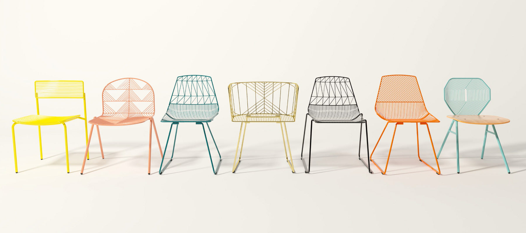 Contemporary Chair Designs, Featuring Bend Goods Signature Wire Patterns