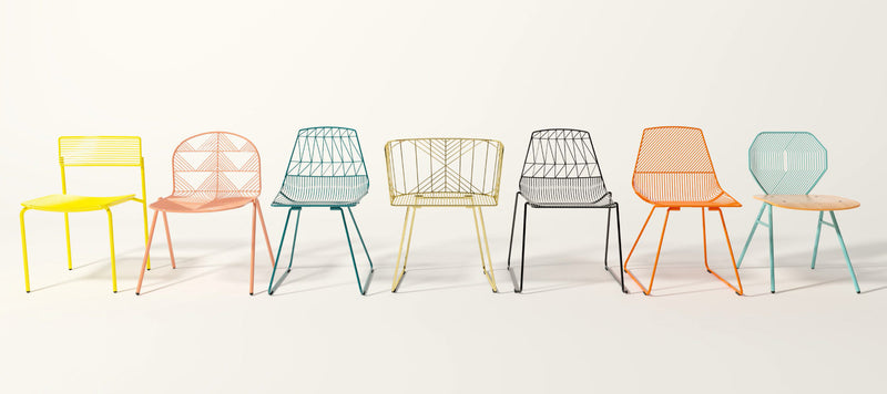 Contemporary Chair Designs, Featuring Bend Goods Signature Wire Patterns