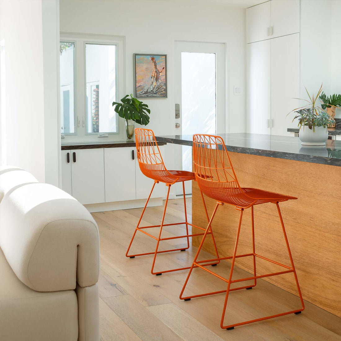 Lucy Counter Stools - Indoor & Outdoor Modern Wire Stools for Kitchens, Bars, Patios & Restaurants.