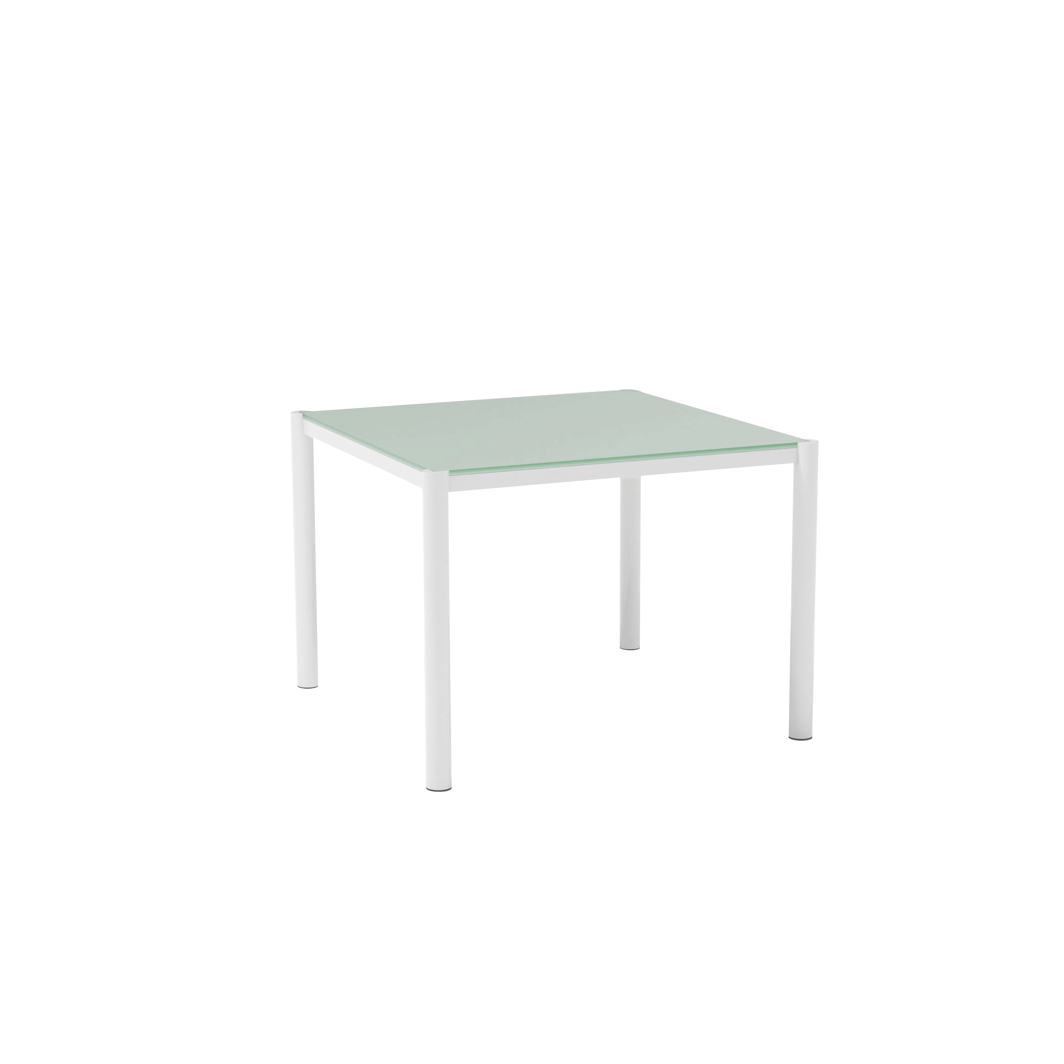 38" Get-Together Table shown in White with Tempered Glass