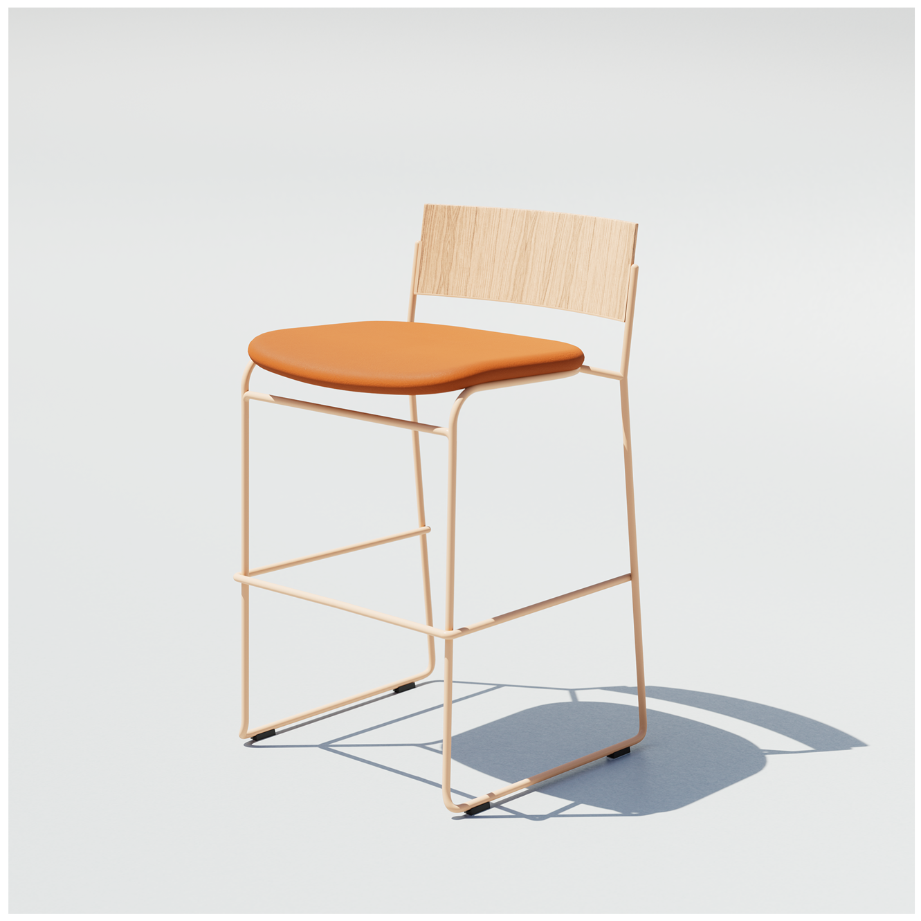 Hinoki Counter Stool | Japandi Ash Wood & Vegan Leather - Bend Goods