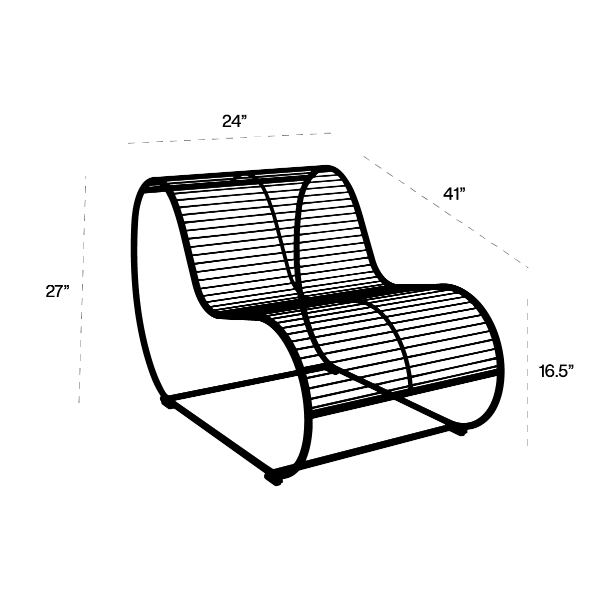 Loop Lounge dimensions line art