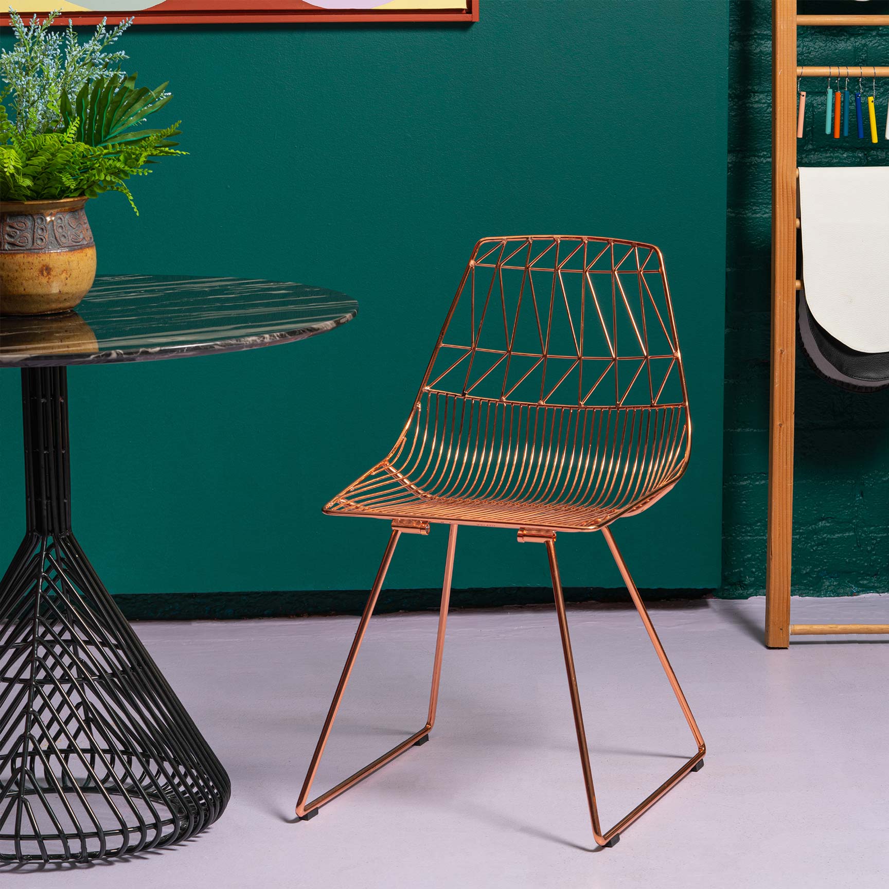 Lucy Side Chair shown in Copper Metallic Finish
