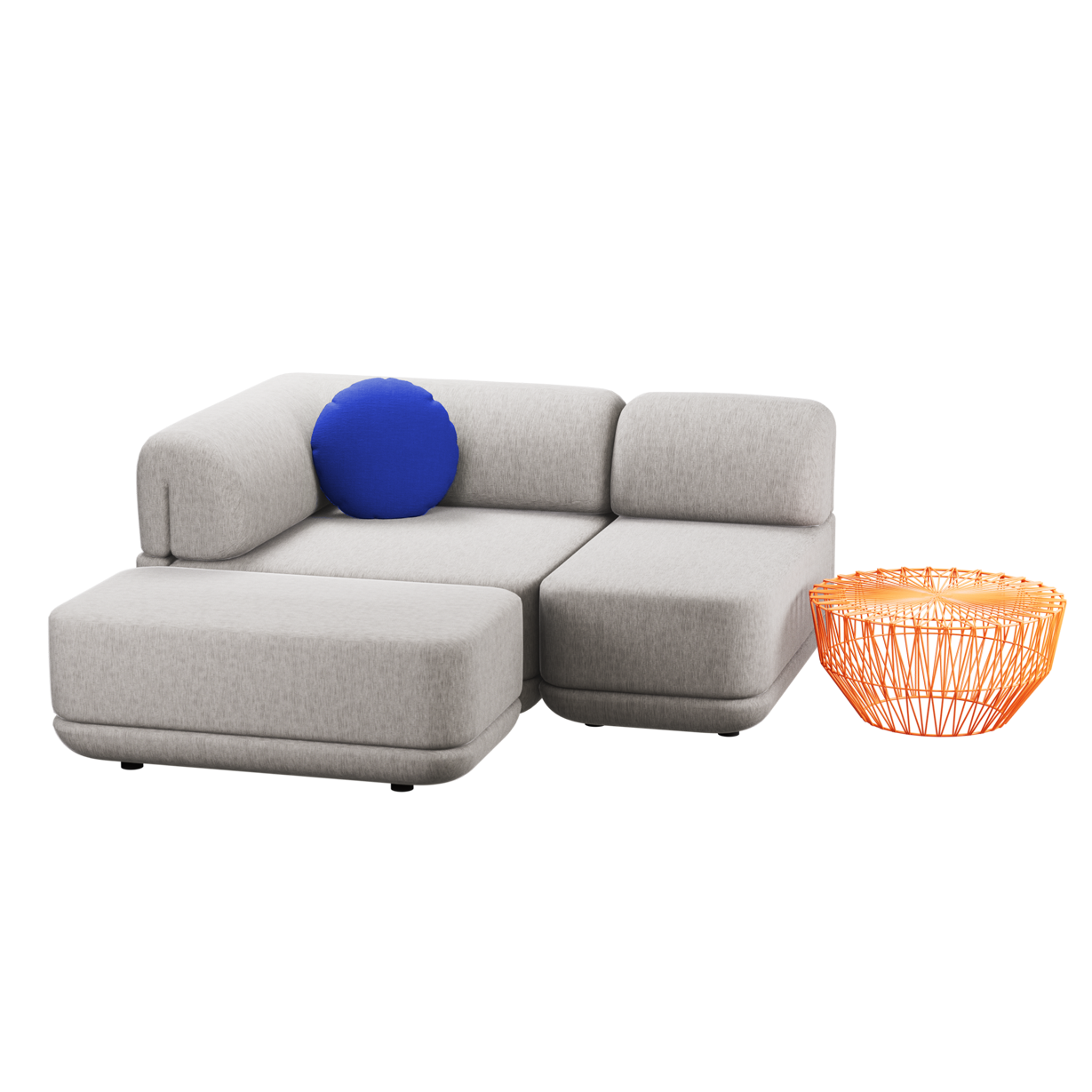 Slim Sofa Sectional & Drum