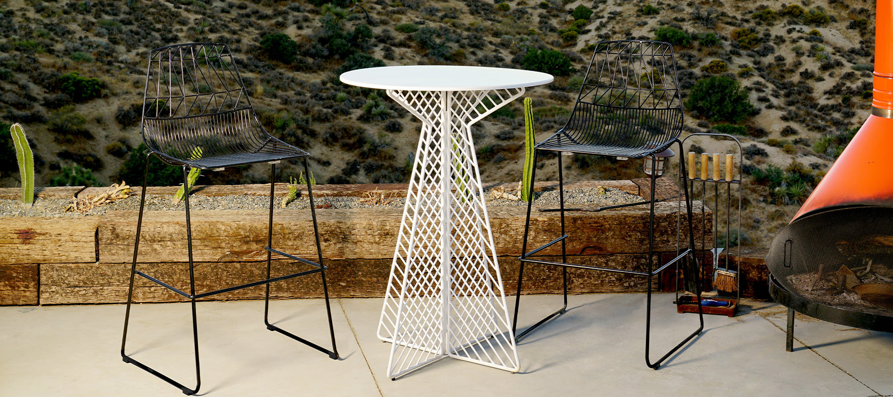 Stacking Lucy Counter Stools shown in Black