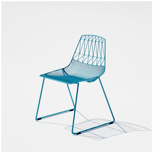 Bend Goods Betty black wire chair with geometric patterned seat 