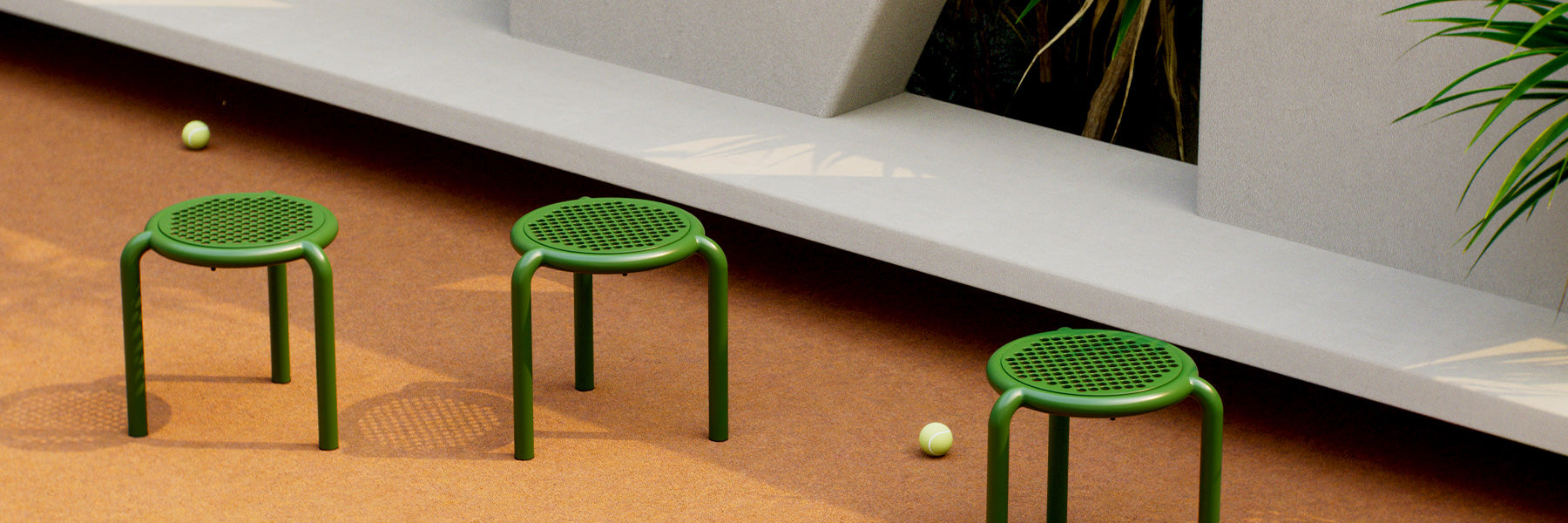 Bend Goods architectural tube furniture showing evolution from wire to tubular aluminum seating in modern interior space