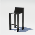 Bend Goods Thelma, Durable modern aluminum bar stool with solid or perforated back, minimalist design, sculptural frame, and versatile indoor-outdoor use for kitchens, patios, cafés, and commercial spaces