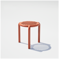 Bend Goods Tripod stool featuring a perforated round steel seat and minimalist frame.