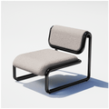 Bend Goods Tube lounge chair with beige cushion and black tubular metal frame.