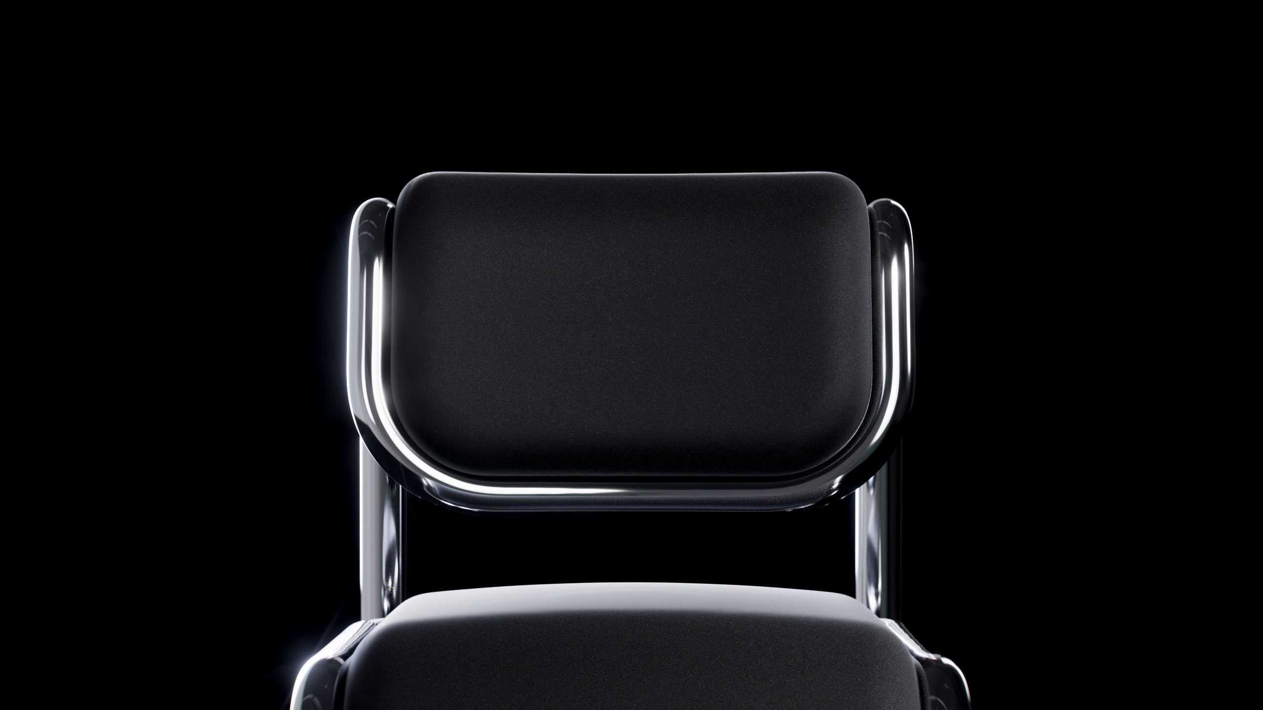 Black office chair on a black background