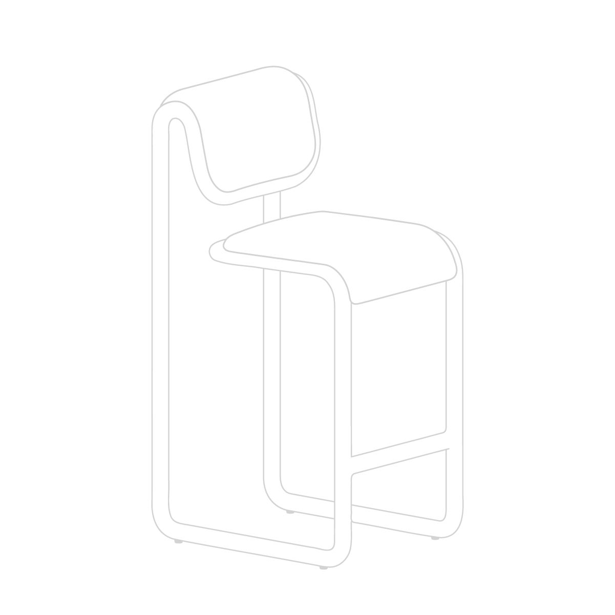 Outline of a chair on a white background