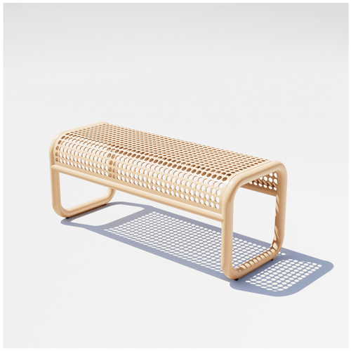 Woven bench on a white background