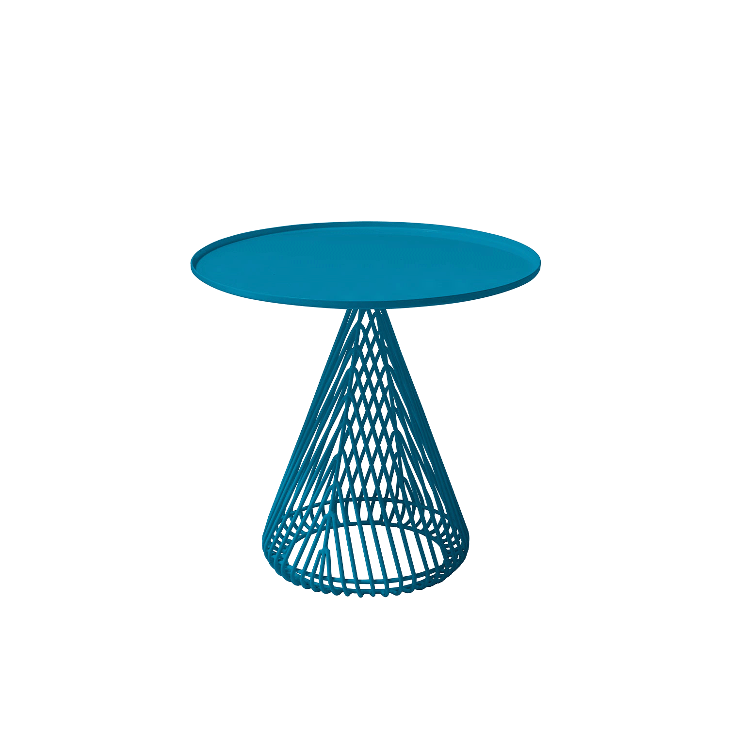 Cono Table shown in Peacock Blue